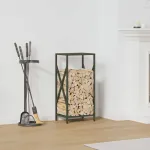 Suport pentru lemne de foc Verde măsline Oțel laminat la rece GartenMobel Dekor