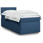 Pat box spring cu saltea, albastru, 80x200 cm, textil GartenMobel Dekor