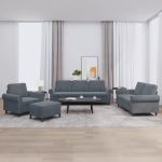 Set de canapele cu perne, 4 piese, gri închis, catifea GartenMobel Dekor
