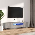 Set dulapuri TV cu LED, 2 piese, gri sonoma, lemn prelucrat GartenMobel Dekor