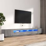 Set dulapuri TV cu LED, 3 piese, gri sonoma, lemn prelucrat GartenMobel Dekor
