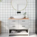 Blat de baie, 100x30x2 cm, lemn masiv netratat GartenMobel Dekor