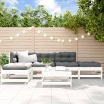 Set mobilier de grădină, 6 piese, alb, lemn masiv pin GartenMobel Dekor