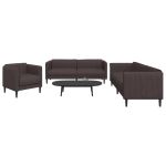 Set canapele, 3 piese, maro închis, material textil GartenMobel Dekor