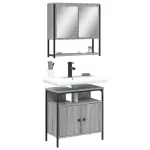 Set mobilier de baie, 2 piese, gri sonoma, lemn prelucrat GartenMobel Dekor