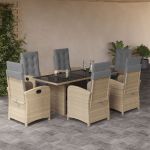Set mobilier pentru grădină, 7 piese, cu perne, bej, poliratan GartenMobel Dekor