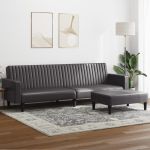 Set de canapele, 2 piese, gri, piele ecologică GartenMobel Dekor