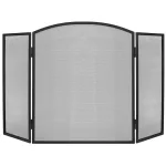 Panou Paravan de Protectie Copii sau Animale pentru Semineu sau Soba, Grilaj Metalic, Pliabil, Dimensiuni 118x76cm