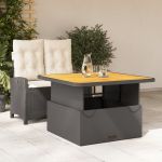 Set mobilier de grădină cu perne, 2 piese, negru, poliratan GartenMobel Dekor