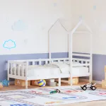 Pat de zi cu acoperiș, alb, 80x200 cm, lemn masiv de pin GartenMobel Dekor