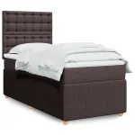 Pat box spring cu saltea, maro închis, 80x200 cm, textil GartenMobel Dekor