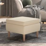 Scaun cu picioare din lemn, crem, material textil GartenMobel Dekor