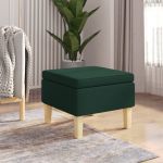 Scaun cu picioare din lemn, verde închis, material textil GartenMobel Dekor