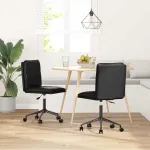 Scaune de bucătărie, 2 buc., negru, piele ecologică GartenMobel Dekor