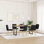 Scaune de sufragerie 6 buc. negru material textil GartenMobel Dekor