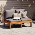 Canapea de grădină cu perne, 2 locuri, lemn masiv de acacia GartenMobel Dekor