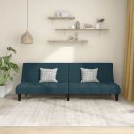 Canapea extensibilă cu 2 locuri, albastru, catifea GartenMobel Dekor
