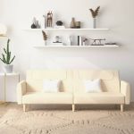 Canapea extensibilă cu 2 locuri, crem, material textil GartenMobel Dekor