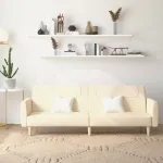 Canapea extensibilă cu 2 locuri, crem, material textil GartenMobel Dekor