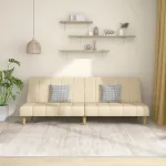 Canapea extensibilă cu 2 locuri, crem, material textil GartenMobel Dekor