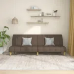 Canapea extensibilă cu 2 locuri, gri taupe, material textil GartenMobel Dekor