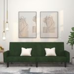 Canapea extensibilă cu 2 locuri, verde închis, catifea GartenMobel Dekor