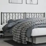 Tăblie de pat metalică, negru, 200 cm GartenMobel Dekor