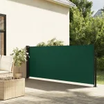 Copertina laterală retractabilă, verde închis, 140x500 cm GartenMobel Dekor