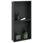 Nișă de duș, negru mat, 32x62x9 cm, oțel inoxidabil GartenMobel Dekor