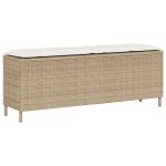 Bancă de grădină cu pernă Bej 110x30x40,5 cm Poly Ratan GartenMobel Dekor