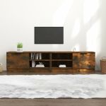 Comodă TV, 2 buc.,stejar fumuriu, 80x35x36,5 cm, lemn prelucrat GartenMobel Dekor