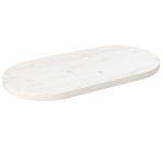 Blat de masă, alb, 80x40x2,5 cm, lemn masiv de pin, oval GartenMobel Dekor