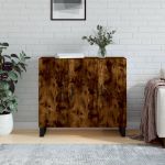 Dulap, stejar fumuriu, 90x34x80 cm, lemn compozit GartenMobel Dekor