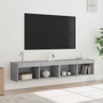 Comode TV cu lumini LED, 2 buc., gri beton, 80x30x30 cm GartenMobel Dekor