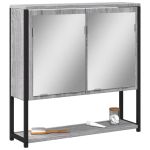 Dulap de baie cu oglindă gri sonoma 60x16x60 cm lemn compozit GartenMobel Dekor