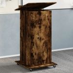Pupitru roți/sertar stejar fumuriu 55x55x107 cm lemn prelucrat GartenMobel Dekor
