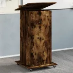 Pupitru roți/sertar stejar fumuriu 55x55x107 cm lemn prelucrat GartenMobel Dekor