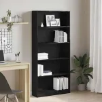 Bibliotecă Stejar negru 80x24x176 cm Lemn prelucrat GartenMobel Dekor