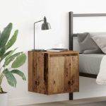 Noptiera montata pe perete lemn vechi 38x34x40 cm GartenMobel Dekor