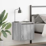 Noptiere montate pe perete 2 buc Gri Sonoma 38x34x40 cm GartenMobel Dekor