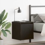 Noptiere montate pe perete 2 buc Negru 38x34x40 cm GartenMobel Dekor