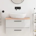 Blat de baie, 80x30x2 cm, lemn masiv netratat GartenMobel Dekor