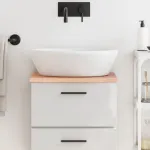 Blat de baie, maro deschis, 40x40x2 cm, lemn masiv tratat GartenMobel Dekor