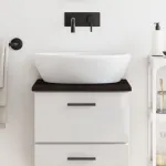 Blat de baie, maro închis, 40x30x2 cm, lemn masiv tratat GartenMobel Dekor