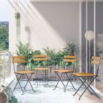 Scaune bistro pliabile, 4 buc., lemn masiv acacia GartenMobel Dekor