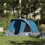 Cabină cort de camping, 4 persoane, albastru, impermeabil GartenMobel Dekor