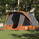Cort de camping pentru 6 persoane, gri/portocaliu, impermeabil GartenMobel Dekor