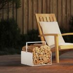 Suport pentru lemne de foc alb 40x40x40 cm Oțel laminat la rece GartenMobel Dekor