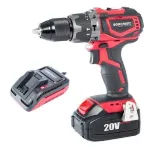 Masina de gaurit, insurubat (bormasina), 20V Li-ion, cu acumulator 2 Ah, incarcator, cu percutie, fara perii, mandrina 1.5-13 mm, Worcraft GartenVIP DiyLine