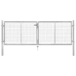Poartă de grădină, argintiu, 306 x 125 cm, oțel galvanizat GartenMobel Dekor